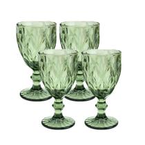 Jogo 4 Taças de Vidro Diamond Cor Verde para Água Vinho Lyor 300ml Jogo 4 Taças de Vidro Diamond Cor Verde para Água Vinho Lyor 300ml