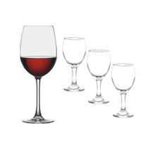 Jogo 4 Taças de Vinho Degustação Vidro Transparente Eden Class Home 340ml