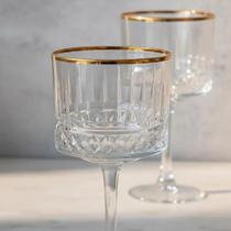 Jogo 4 Taças Drink Coquetel 500ml Vidro Elysia Gold Rim Bar Transparente Jogo 4 Taças Drink Coquetel 500ml Vidro Elysia Gold Rim Bar Transparente