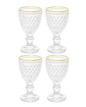 Jogo 4 Taças Licor Lyor Bico Abacaxi Vidro Fio De Ouro 60ml Jogo 4 Taças Licor Lyor Bico Abacaxi Vidro Fio De Ouro 60ml