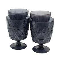 Jogo 4 Taças Pretas Acrílico 260ml
