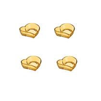 Jogo 4 Tigela Bowl Coração Cozinha Decoração Vidro 100ml