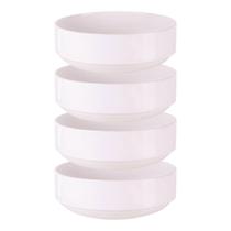 Jogo 4 Tigelas Bowl de Porcelana 16cm Paola Branca Cumbuca Empilhável Tramontina Jogo 4 Tigelas Bowl de Porcelana 16cm Paola Branca Cumbuca Empilhável Tramontina