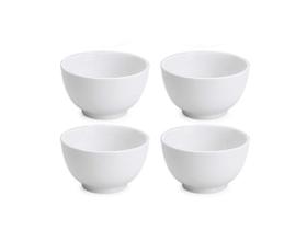 Jogo 4 Tigelas de Porcelana Branca Bowl 390ml Cumbuca Japonesa - Bela Vista