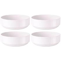 Jogo 4 Tigelas Porcelana Branca 20cm Empilhável Tramontina Paola Bowl Cumbuca