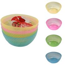 Jogo 4 Tigelas Potes Bowl Plástico Coloridos 340ml Sobremesa - Clink