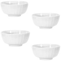Jogo 4 Tigelas Redonda Bowl Pote em Melamina 400ml Branca