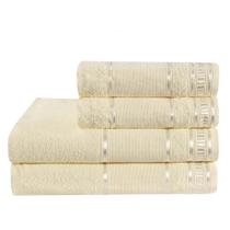 Jogo 4 toalhas banho e rosto fios 16x1 várias cores Premium
