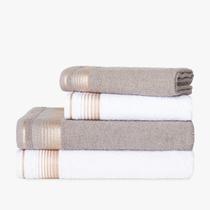 Jogo 4 Toalhas Berlim Luxo 100% Algodão 2 Banho e 2 Rosto Jogo 4 Toalhas Berlim Luxo 100% Algodão 2 Banho e 2 Rosto