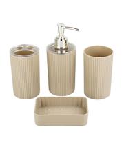 Jogo 4 Utensílios Banheiro Plástico Básico