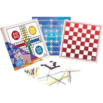 Jogo 4 x 1 Dama Ludo Trilha E Pega Vareta 6557.6 - Xalingo