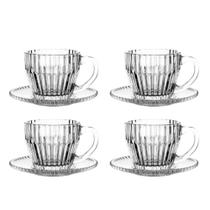 Jogo 4 Xícara de Café com Pires Cristal Imperatriz 110ml Wolff Jogo 4 Xícara de Café com Pires Cristal Imperatriz 110ml Wolff