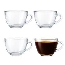 Jogo 4 Xícara de Café de Vidro 90ml Básica Brasilia Em Casa Tem