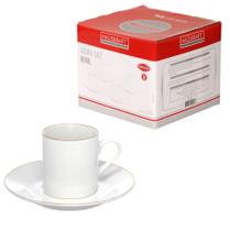 Jogo 4 xícara de café porcelana royal c borda dourada 90ml Jogo 4 xícara de café porcelana royal c borda dourada 90ml