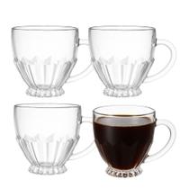 Jogo 4 Xícara de Vidro Café Chá 110ml Brasiliano Em Casa Tem