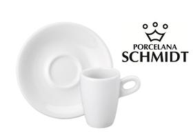 Jogo 4 Xícaras 75ml Com 4 Pires Para Café Porcelana Schmidt Sofia Alta