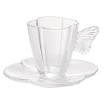 Jogo 4 xícaras 80ml para café de vidro com pires Butterfly Wolff - 29271