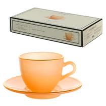 Jogo 4 Xícaras Café 85ml com Pires Linha Matte Ambar Hauskraft