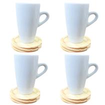 Jogo 4 xícaras café/chá Cônica Alta 165ml c/pires red. Pinus Jogo 4 xícaras café/chá Cônica Alta 165ml c/pires red. Pinus