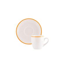 Jogo 4 Xicaras Café Com Pires 60ml Real Filete Laranja