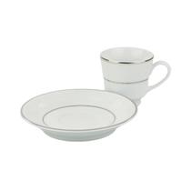 Jogo 4 Xícaras Café Com Pires 60ml - Renda Branca 0163 Jogo 4 Xícaras Café Com Pires 60ml - Renda Branca 0163