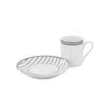 Jogo 4 Xícaras Café Com Pires 80ml - Aline 2263