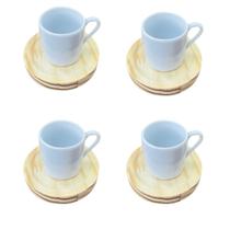 Jogo 4 xícaras café tradicional 55ml - Base Reta - Porcelana Jogo 4 xícaras café tradicional 55ml - Base Reta - Porcelana