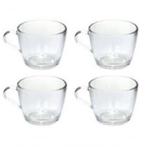 Jogo 4 Xícaras Café Vidro Temperado 215 Ml Resistente Café Da Manhã Jogo 4 Xícaras Café Vidro Temperado 215 Ml Resistente Café Da Manhã
