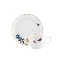 Jogo 4 Xicaras Chá 200ml Com Pires - Hippie Chic 2439 Jogo 4 Xicaras Chá 200ml Com Pires - Hippie Chic 2439