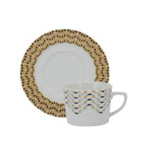 Jogo 4 Xícaras Chá Com Pires 200ml - Íris 2379 Jogo 4 Xícaras Chá Com Pires 200ml - Íris 2379