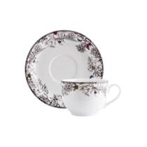 Jogo 4 Xicaras Chá Com Pires 200ml - Viveiro 2440 Jogo 4 Xicaras Chá Com Pires 200ml - Viveiro 2440