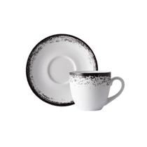 Jogo 4 Xicaras Chá Com Pires 230ml - Nevoa Preto 2431