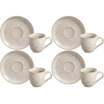 Jogo 4 Xícaras de Café Bio Latte 120ml com Pires Cerâmica Stoneware Porto Brasil Mesa Posta Jogo 4 Xícaras de Café Bio Latte 120ml com Pires Cerâmica Stoneware Porto Brasil Mesa Posta