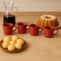 Jogo 4 Xícaras de Café/Chá 110ml Porcelana Le Chef Hauskraft Premium Jogo 4 Xícaras de Café/Chá 110ml Porcelana Le Chef Hauskraft Premium