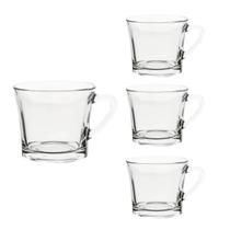 Jogo 4 Xícaras De Chá 165ml Vidro Transparente Praticasa
