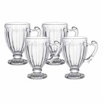 Jogo 4 Xícaras De Chá Cristal Renaissance 200ml Lyor