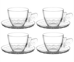 Jogo 4 Xícaras de Vidro Para Café Hauskraft Bee 80ml Jogo 4 Xícaras de Vidro Para Café Hauskraft Bee 80ml