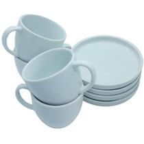 Jogo 4 Xícaras Gigante Sopa 440ml Tipo tigela c/ pires - Porcelana branca Jogo 4 Xícaras Gigante Sopa 440ml Tipo tigela c/ pires - Porcelana branca