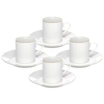 Jogo 4 Xícaras Royal De Porcelana C/Pires Chá Café 90ml Jogo 4 Xícaras Royal De Porcelana C/Pires Chá Café 90ml