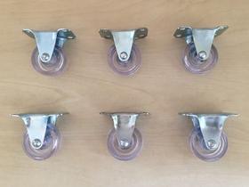 Jogo 40 Rodinhas 32mm Incolor San Rodízio Base Fixa 4 Furos