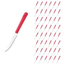 Jogo 48 Facas Aço Inox e Plástico Vermelho Linha Luna