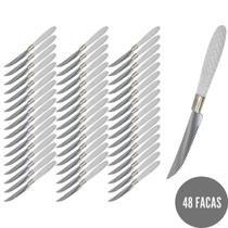 Jogo 48 Talheres Blumenau Branco Facas Cabo Decorado Mesa