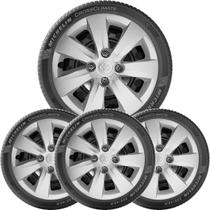 Jogo 4X Calota Toyota Etios Hatch Sedan Aro 14 Com Emblema Jogo 4X Calota Toyota Etios Hatch Sedan Aro 14 Com Emblema