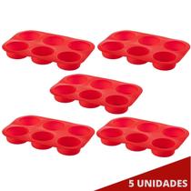Jogo 5 Assadeira 6 CupCakes Silicone Antiaderente Sortida Jogo 5 Assadeira 6 CupCakes Silicone Antiaderente Sortida