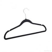 Jogo 5 Cabides Lyor Plastico Aveludado Preto