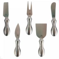 Jogo 5 Facas Para Queijo Espátula Garfo Petisco inox UD653 Jogo 5 Facas Para Queijo Espátula Garfo Petisco inox UD653