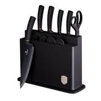 Jogo 5 Facas + Tábuas De Corte 11 Peças Black Berlinger Haus Kit Faqueiro Tesoura Cozinha Churrasco Chef Profissional