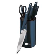 Jogo 5 facas tesoura suporte 7 pçs Berlinger Haus Chef Pão Santoku Utilidades Descansar Churrasco Utensílios Cozinha Faqueiro Jogo 5 facas tesoura suporte 7 pçs Berlinger Haus Chef Pão Santoku Utilidades Descansar Churrasco Utensílios Cozinha Faqueiro