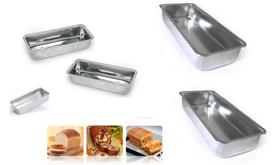 Jogo 5 Formas N 1 Assadeiras Pão Caseiro Gelo E Bolo Inglês De 24 cm Alumínio Polido Premium