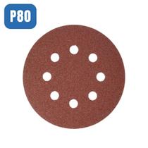 Jogo 5 Lixas Disco Com tiras autocolantes 125MM 8 Furos - MTX Grão 080 738049
